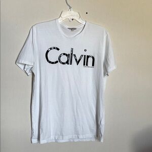 Calvin Klein White Tee with Black Logo